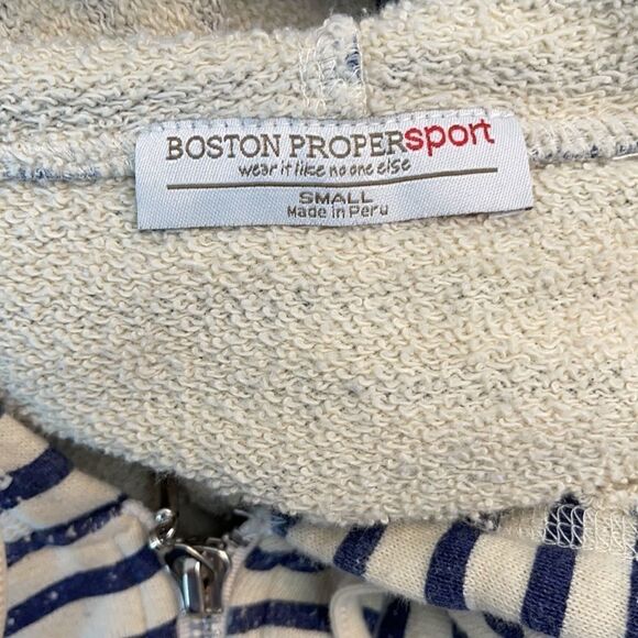 Boston Proper Sport Striped Zip Up Hoodie Sz S - Picture 9 of 10